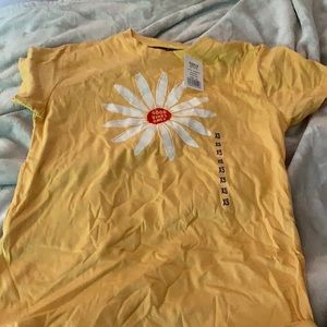 new with tags , good vibes only sunflower shirt